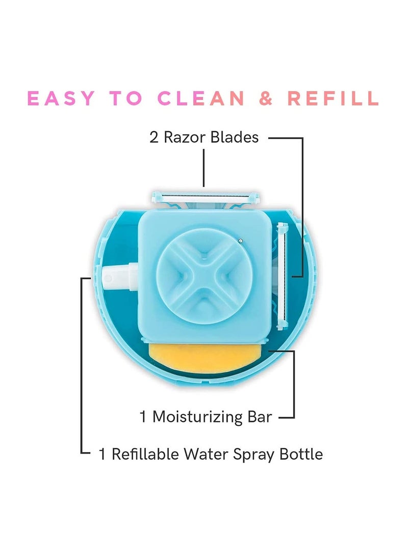 جهاز ازالة الشعر 3 في 1، ماكينة حلاقة يدوية محمولة ، اداة ازالة الشعر للنساء (ازرق) - Image 2