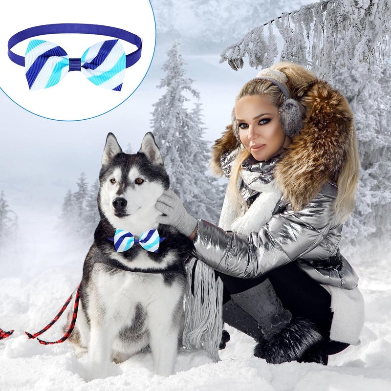 اكلي 50 قطعة من طوق كلب شتوي مع ربطة عنق، ربطة عنق كلب لعيد الميلاد، مجموعة ربطة عنق للقطط قابلة للتعديل، ربطة عنق كلب رجل الثلج وندفة الثلج، طوق حيوان أليف مع ربطة عنق للزينة - Image 5