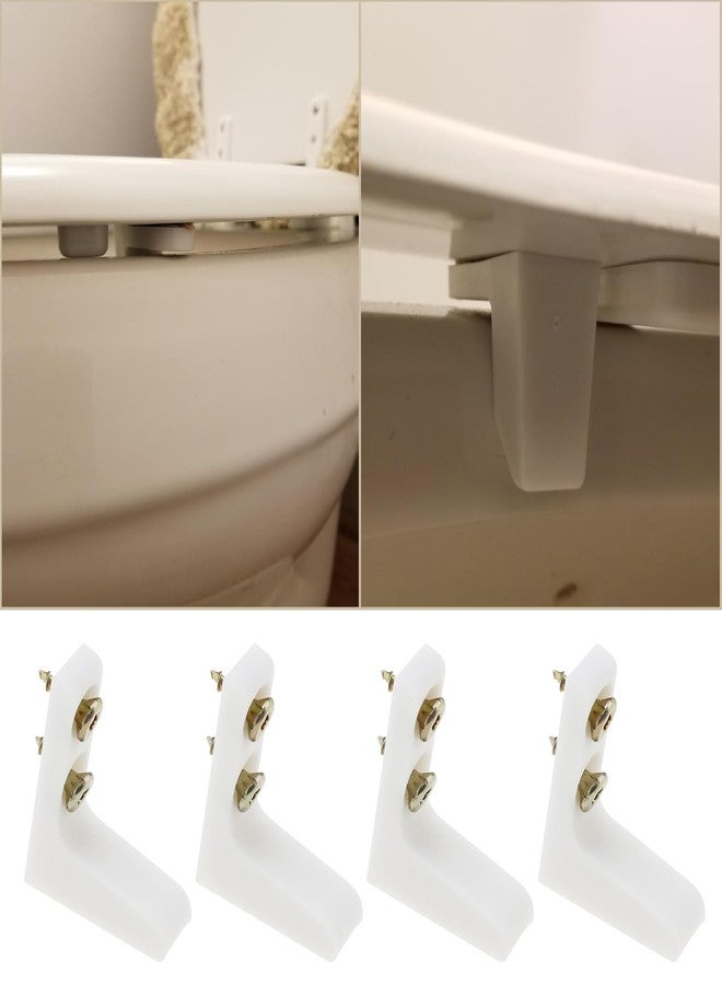 Create idea 4 Pairs Toilet Seat Stabilisers Wobbly Loose Buffers Bumpers Stop Elderly Disabled Slipping Sliding with Screws White Plastic - Image 3