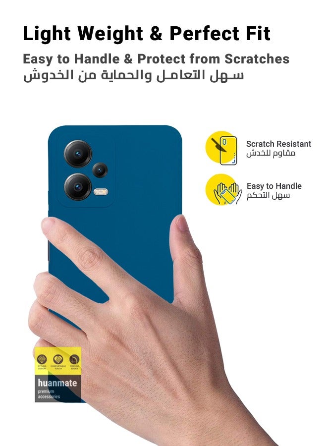 huanmate غطاء سيليكون أنيق لهاتف Xiaomi Poco X5 باللون الأزرق - Image 3