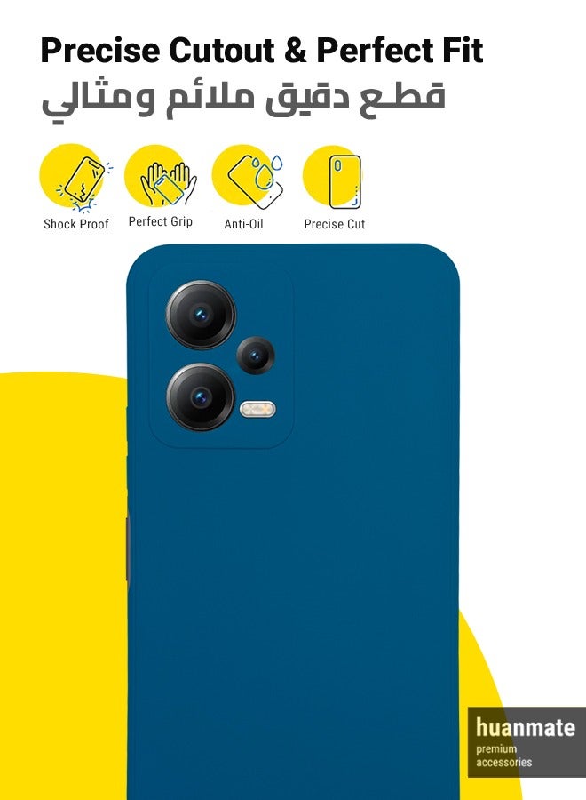 huanmate غطاء سيليكون أنيق لهاتف Xiaomi Poco X5 باللون الأزرق - Image 2