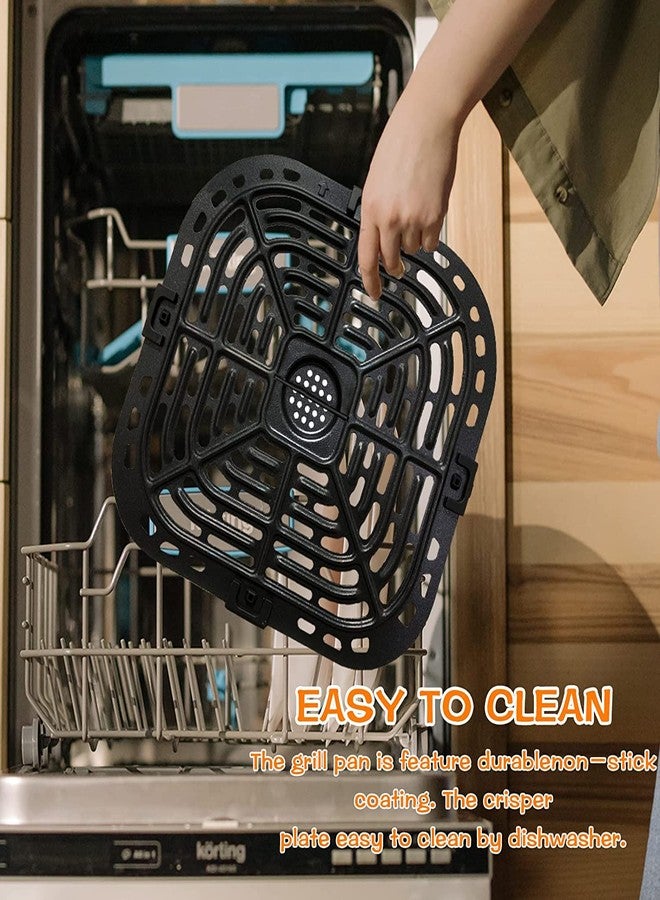 GSZN رف صينية مقرمشة لقلايات الهواء Instant Vortex Plus سعة 6 كوارت و5.7 كوارت - شبكة شواء ممتازة مع قطع مطاطية لقلاية الهواء Gourmia GAF685 سعة 6 كوارت - Image 5