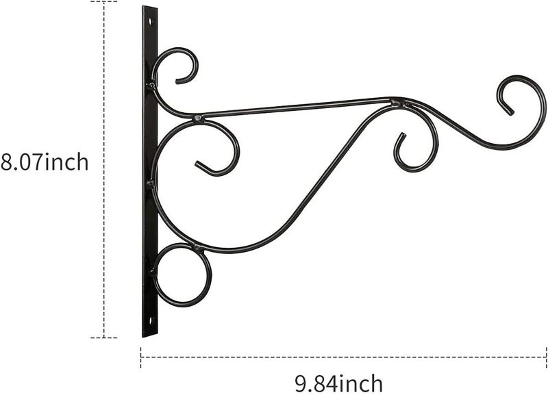 ELECDON Planters Hooks, Plant Hooks Decorative Iron Wall Hooks with Screws, for Outdoor Indoor Planter, Bird Feeder, Lanterns - Image 3