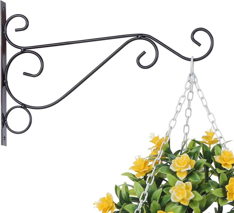 ELECDON Planters Hooks, Plant Hooks Decorative Iron Wall Hooks with Screws, for Outdoor Indoor Planter, Bird Feeder, Lanterns - Image 1