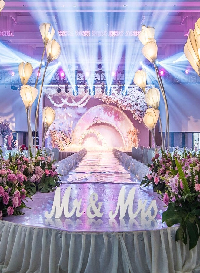 senover Mrs & Mr Sign Sweetheart Table Decorations - Letters for Wedding Photo Props, Party Banner Decoration (White) - Image 3