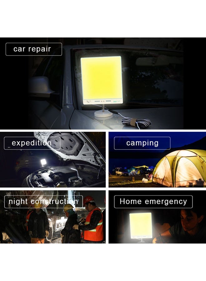 TEXEEM 360° LED Camping Light Kit, 160W Remote Control Light Board with Magnetic Base, Battery Clips, 5M Wire, Carrying Bag, White and Yellow, Modern Industrial Style - Image 5