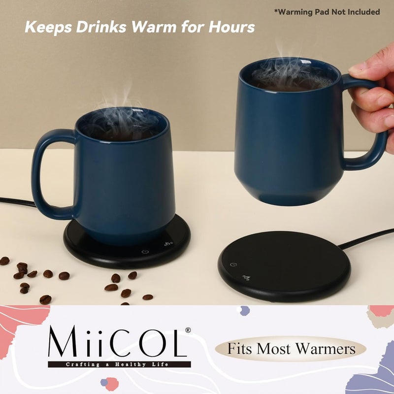 Miicol Ceramic Coffee Mug, 16 oz /455ml Large Coffee Cup, Tea Mug with Handle, Flat Bottom Mug for Men, Women, Office, Microwave and Dishwasher Safe, Multi-Color, Navy - Image 4