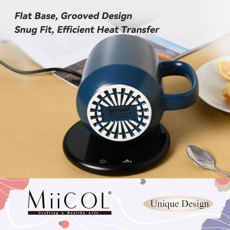 Miicol Ceramic Coffee Mug, 16 oz /455ml Large Coffee Cup, Tea Mug with Handle, Flat Bottom Mug for Men, Women, Office, Microwave and Dishwasher Safe, Multi-Color, Navy - Image 5