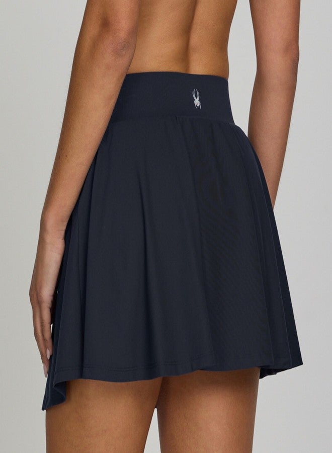 Spyder Women's Pleated Athletic Skort – Tennis, Golf & Pickleball High-Waisted Skirt | Built-in Shorts | Deep Pocket Black - Image 5