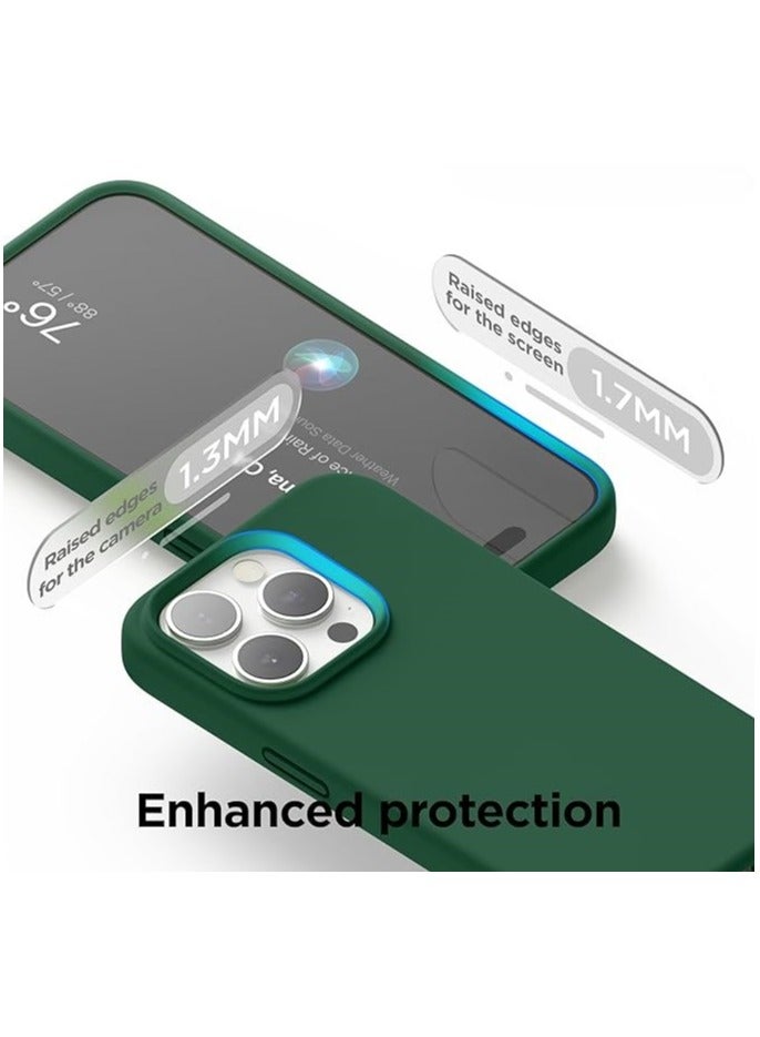 ACLIX Silicone Case Compatible with iPhone 15 Pro Max , Slim Liquid Silicone  Layer Soft Gel Rubber Shockproof, Protective Phone Case Cover with TPU Lining (Pine Green) - Image 5