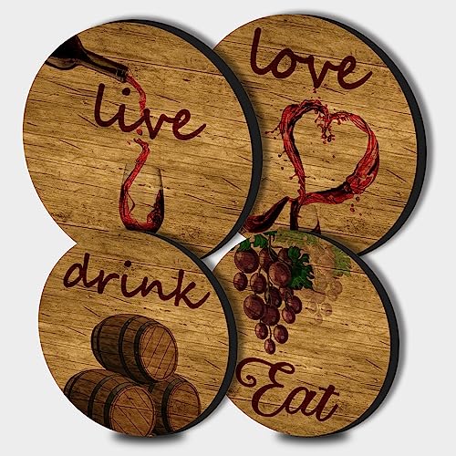 Tucocoo Stove Burner Covers, Retro Red Wine Gas Stove Burner Covers Set of 4, 8 Inches and 10 Inches Stove Top Covers for Electric Stove Metal Stove Cover Gas Stove Top Covers Home Kitchen Decor - Image 1
