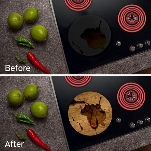 Tucocoo Stove Burner Covers, Retro Red Wine Gas Stove Burner Covers Set of 4, 8 Inches and 10 Inches Stove Top Covers for Electric Stove Metal Stove Cover Gas Stove Top Covers Home Kitchen Decor - Image 4