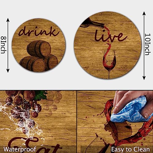 Tucocoo Stove Burner Covers, Retro Red Wine Gas Stove Burner Covers Set of 4, 8 Inches and 10 Inches Stove Top Covers for Electric Stove Metal Stove Cover Gas Stove Top Covers Home Kitchen Decor - Image 3