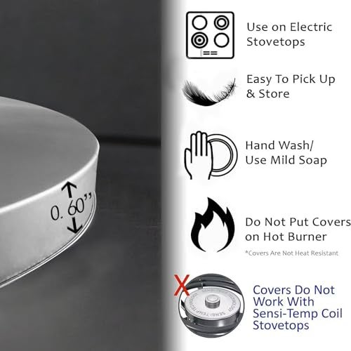 Tucocoo Stove Burner Covers, Retro Red Wine Gas Stove Burner Covers Set of 4, 8 Inches and 10 Inches Stove Top Covers for Electric Stove Metal Stove Cover Gas Stove Top Covers Home Kitchen Decor - Image 5
