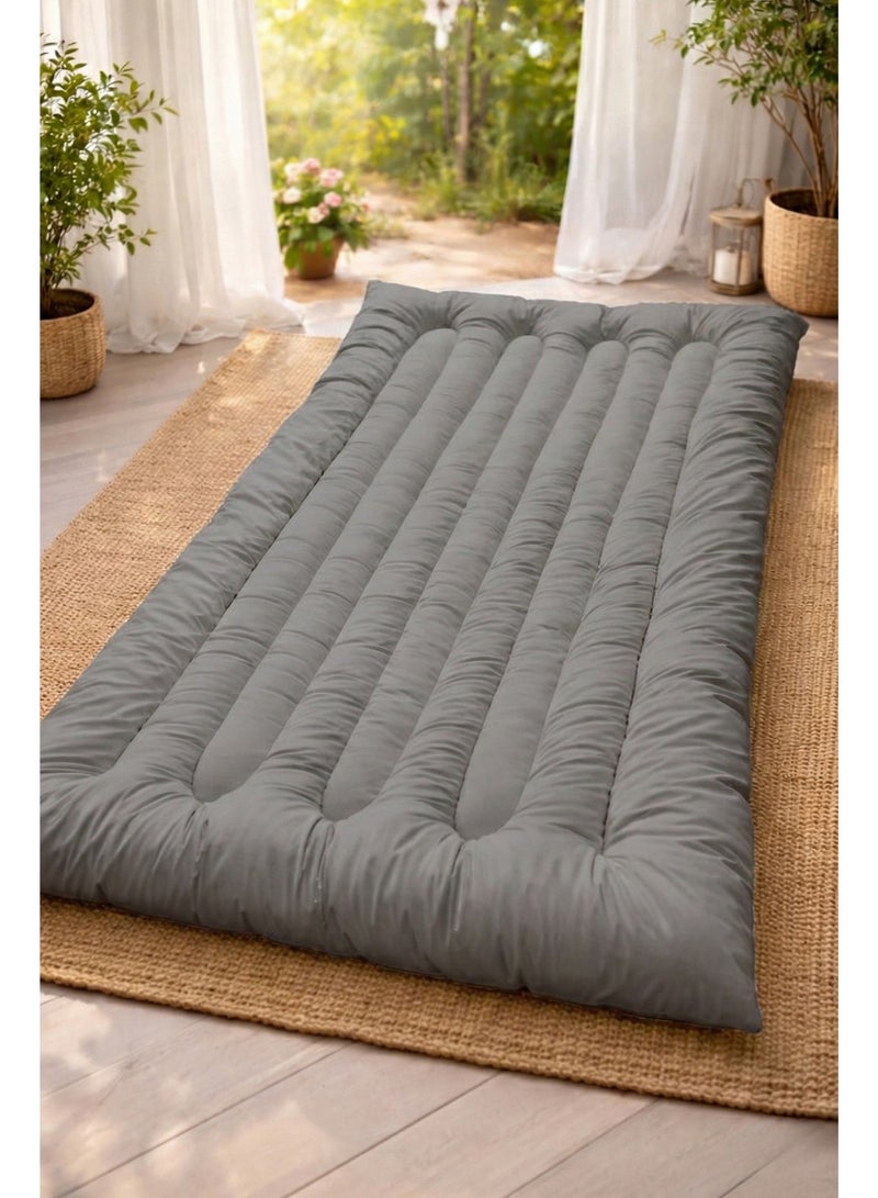 SleepLand Grey Guest and Travel Package with Mattress Pad Blanket Pillow and Storage Bag - Image 2