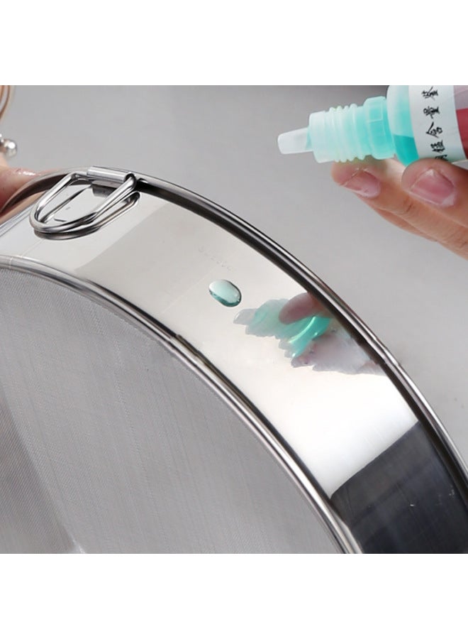 304 Stainless Steel 60 Mesh Round Flour Sieve Thickened Fine Mesh Filter Mesh Dense Hole Sugar Powder Screen Baking Tools-Specifications:20cm-Color:304 Circle 304 Mesh Belt Hook  - Image 5