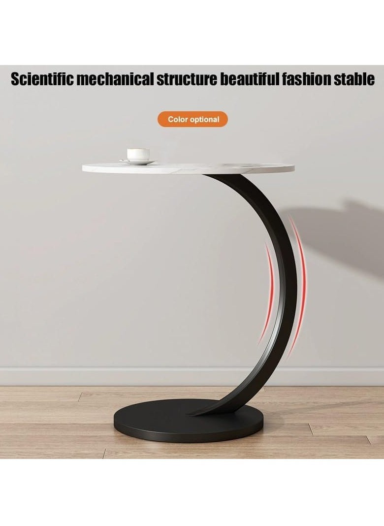 Metal Frame C Shape Coffee Table Side Table End Table for Sofa Bedside Living Room Bedroom Small Spaces