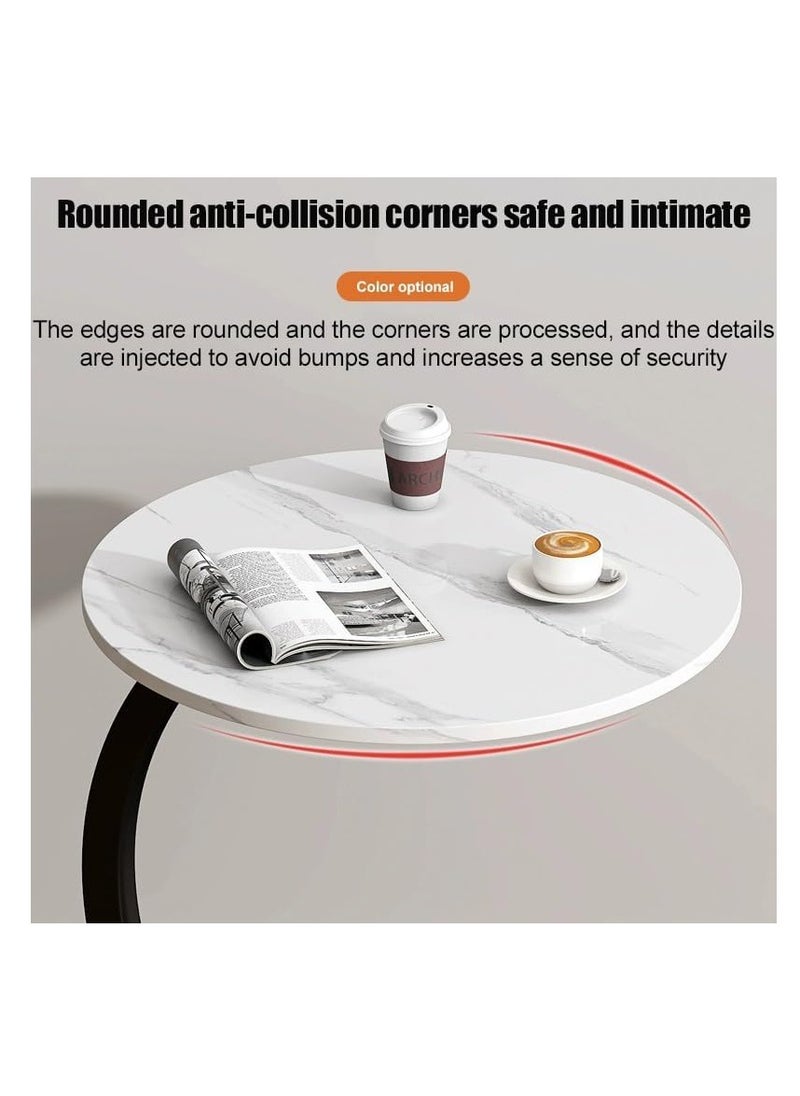 Metal Frame C Shape Coffee Table Side Table End Table for Sofa Bedside Living Room Bedroom Small Spaces