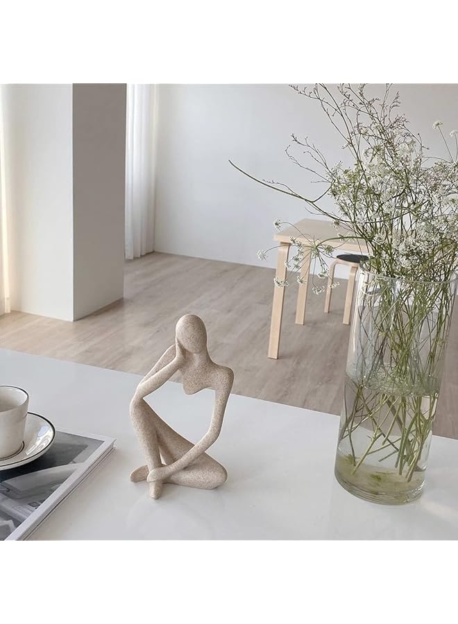 إيروريكس تماثيل ومنحوتات مفكر من الحجر الرملي الراتنجي زخارف تمثال مفكر منحوتات بأسلوب تجريدي هدايا الترحيب بالمنزل ديكورات الترحيب بالمنزل غرفة المعيشة ديكورات مكتب الطعام صغير الحجم - Image 2