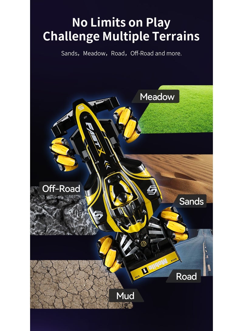 Toyland 2.4G Wireless Stunt Motion 360 Rotating F1 Full Function Remote Control and Hand Sensor Stunt Toy Car With Led Lights For Kids - Image 4