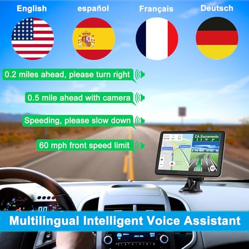 Aonerex GPS Navigation for Car Truck Navigator Latest Maps 7 Inch Touch Screen Vehicle GPS Commercial Trucker Navigation Voice Speeding Warning Free Lifetime Update of World Maps - Image 2