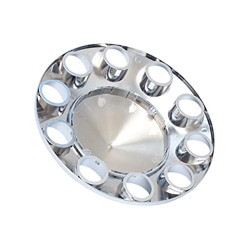 JESONN Chromed ABS Plastic Hubcaps Front and Rear Wheel Axle Cover Set with 33mm Thread-On Lug Nut Covers for Semi Trucks Removable Center Cap (Pointed) - Image 3