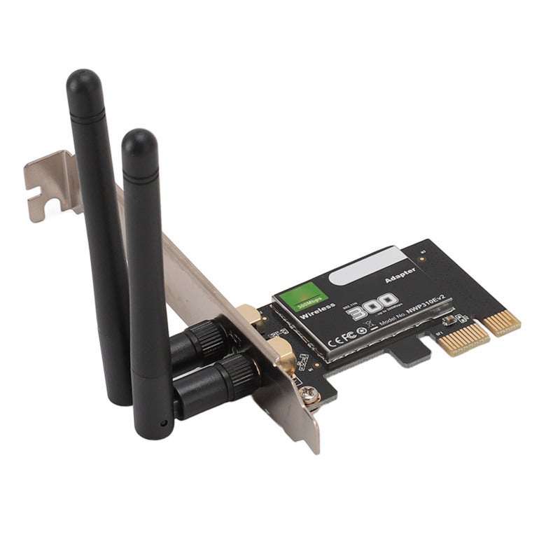 موصل PCIE لاسلكي، واجهة PCI-Ex1، بطاقة شبكة واي فاي مع اتصال عالي السرعة - بطاقة شبكة لاسلكية تبلغ ترددها 2.4 غيغاهرتز لنقل بيانات مستقر لأجهزة الحاسوب المكتبي التي تعمل بنظم ويندوز 7 و8 و10 و11 ولينكس - Image 2
