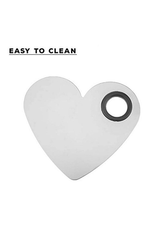 Brain Freezer - Makeup Mixing Palette With Stainless Steel Heart Shape Spatula Makeup Blending Plate/Tray 100 G (Silver) - Image 1