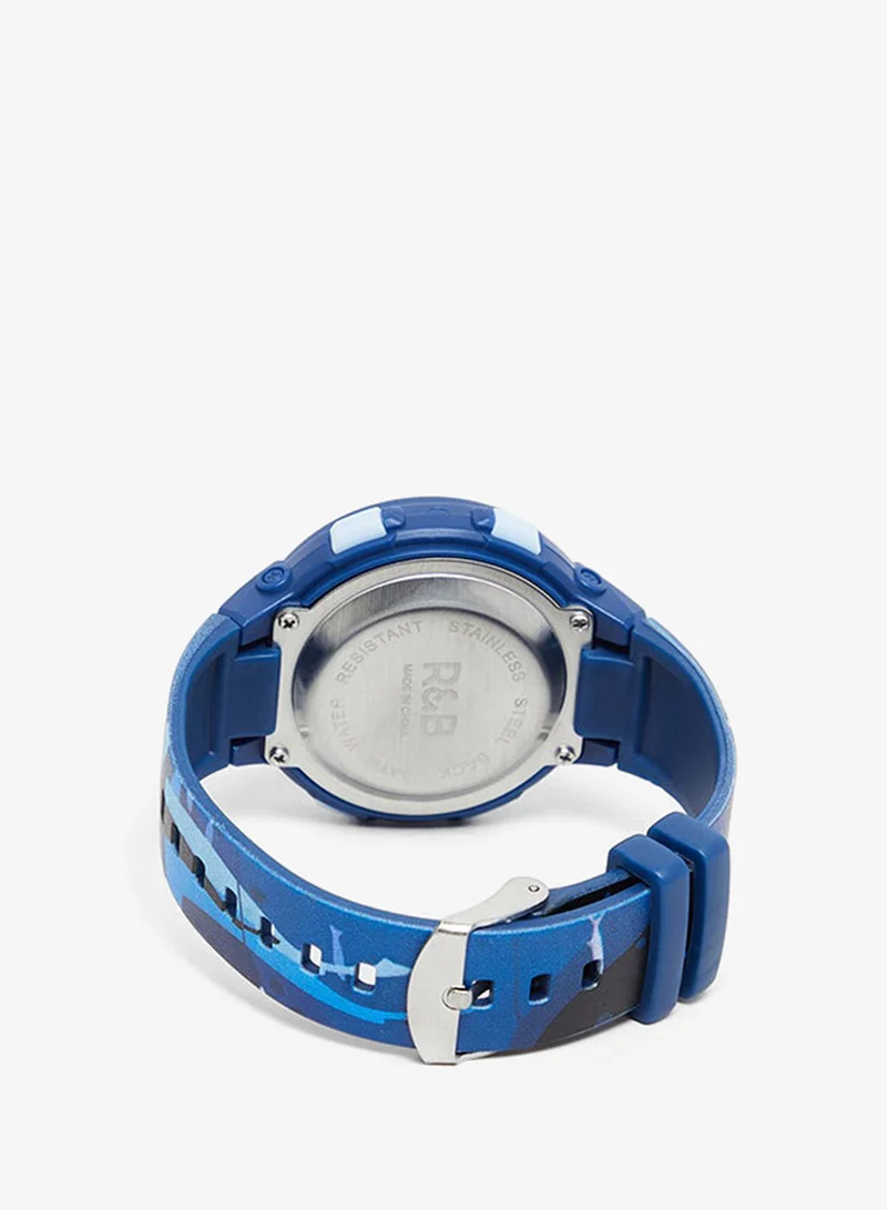 R&b Round Dial Digital Watch