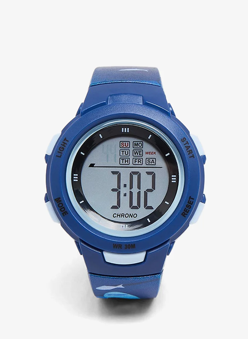 R&b Round Dial Digital Watch