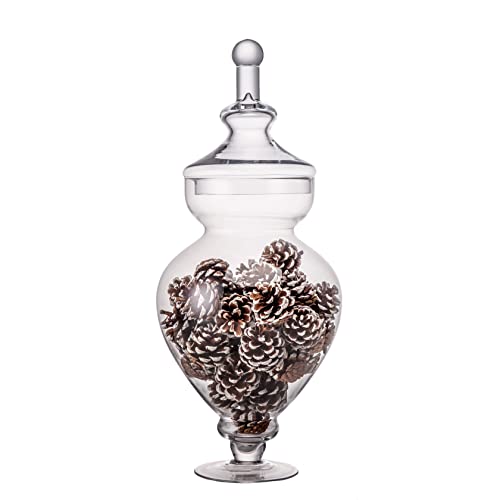 Diamond Star Large Clear Glass Apothecary Jars, Gourd Shape Candy Buffet Display, Elegant Storage Jar, Decorative Wedding Candy Organizer Canisters (Height: 15" Body: 6.7") - Image 4