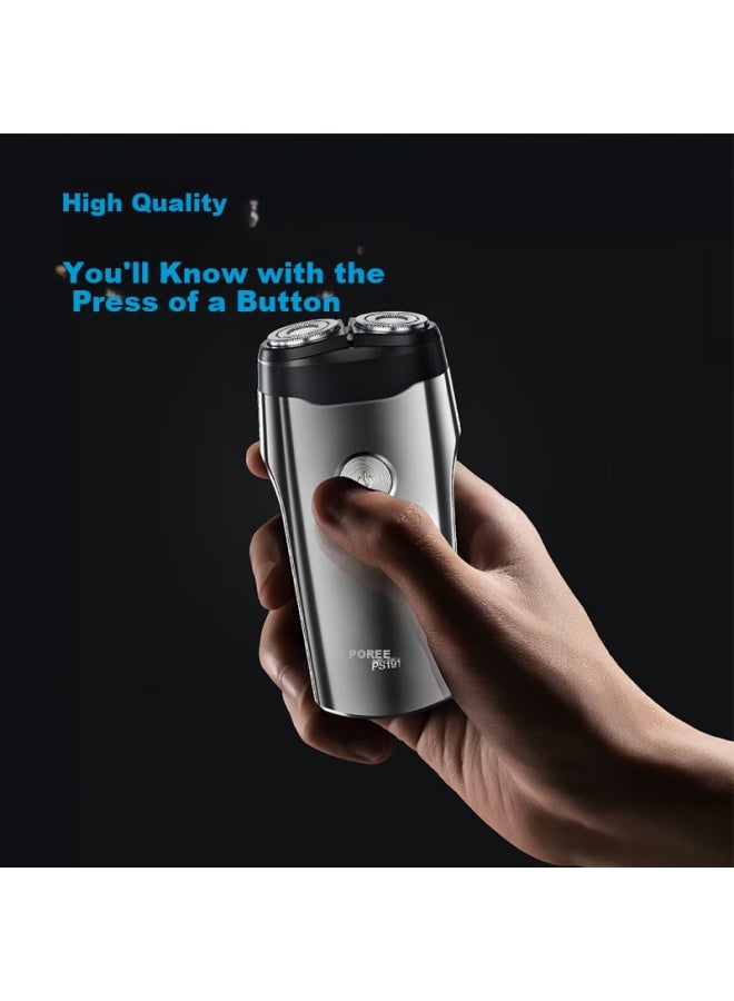 FLYCO Borui Electric Shaver Men'S Shaving Razor Rechargeable Portable Dual-Head Rotary Beard Trimmer Mini Version Birthday Gift For Dad Husband Ps191 - Image 5