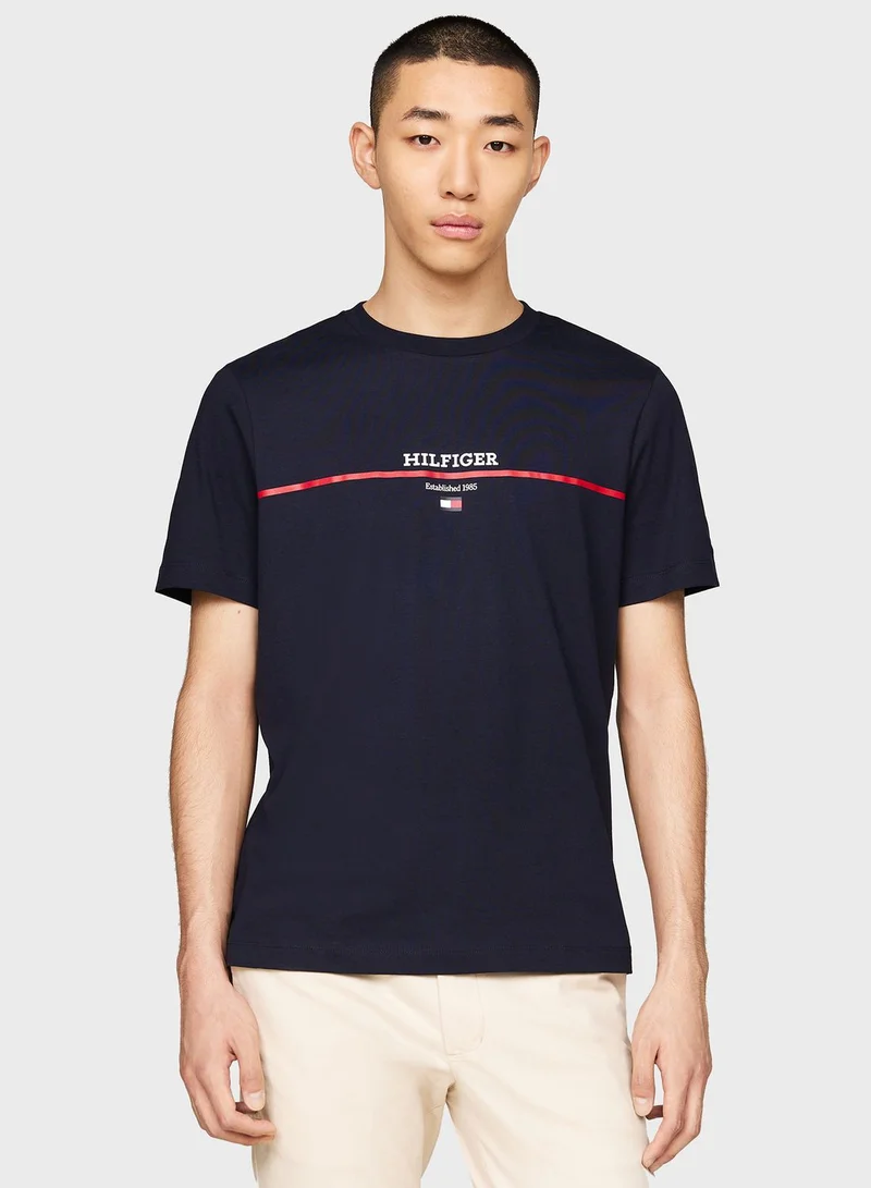 TOMMY HILFIGER Striped Crew Neck T-Shirt