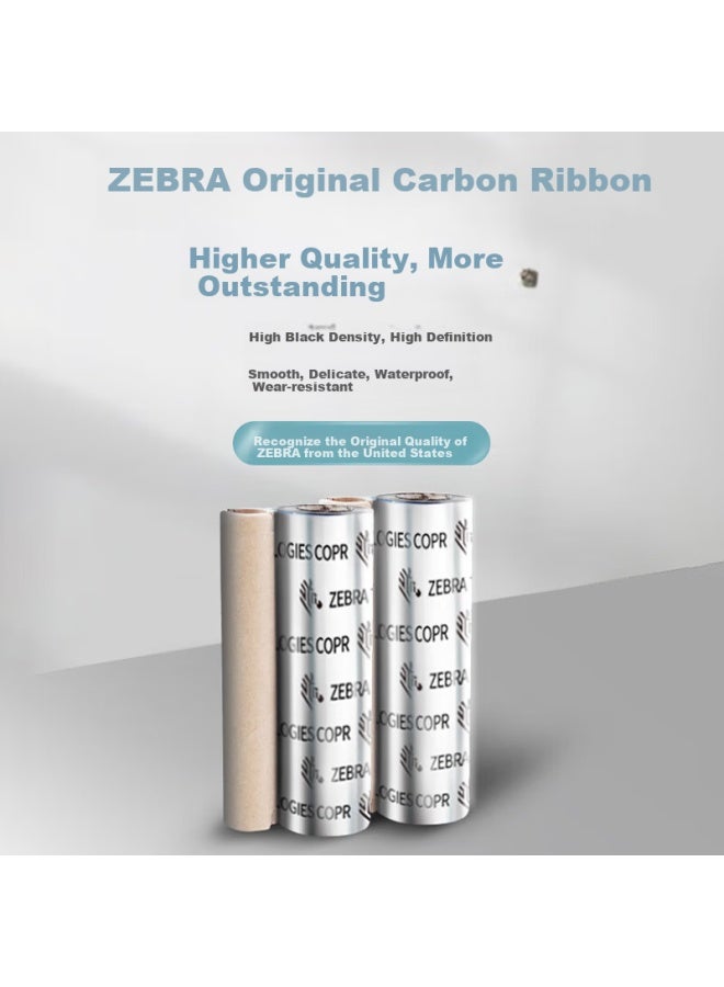Zebra Technologies Zebra 110mm*70m Original Label Barcode Printer Resin-based Carbon Ribbon Thermal Transfer Desktop Printer Ribbon For Zd888t Gk888t Zd420 Universal Consumables - Image 1