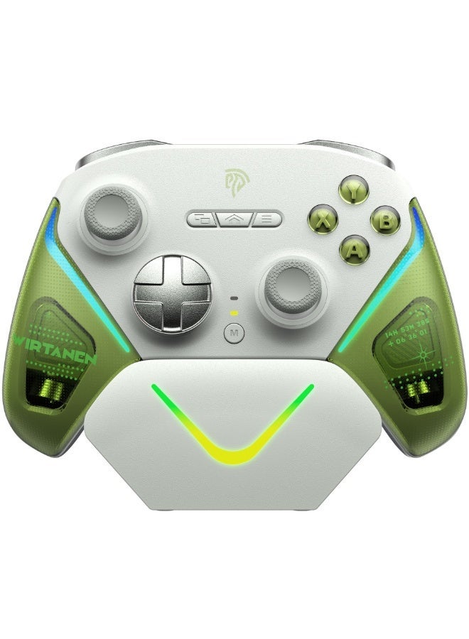 EasySMX Classic Gamepad EasySMX D10 Wireless Gaming Controller with Intelligent Charging Dock for PC/Steam/iPhone/Android/Switch with TMR Joysticks Dual-Mode Triggers Mechanical Keys 1000Hz Polling, RGB Lights 1000mAh Battery - Image 1