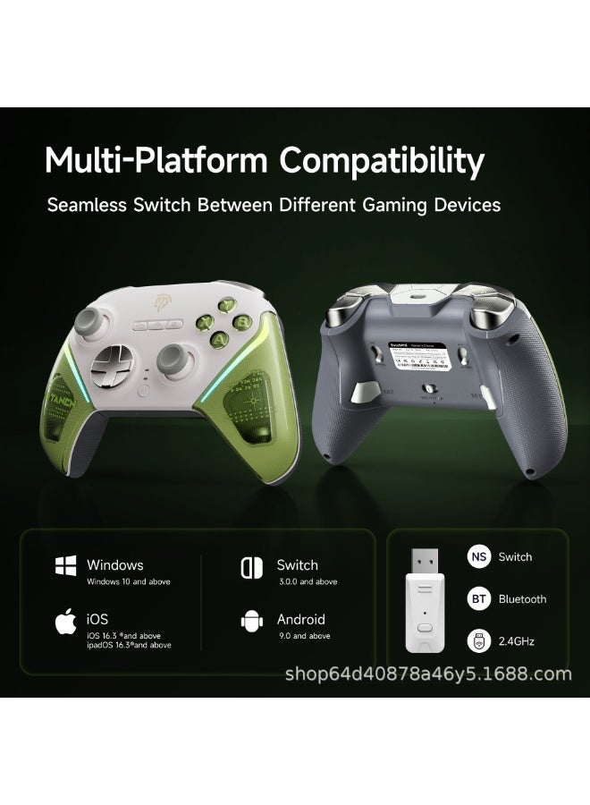 EasySMX Classic Gamepad EasySMX D10 Wireless Gaming Controller with Intelligent Charging Dock for PC/Steam/iPhone/Android/Switch with TMR Joysticks Dual-Mode Triggers Mechanical Keys 1000Hz Polling, RGB Lights 1000mAh Battery - Image 3