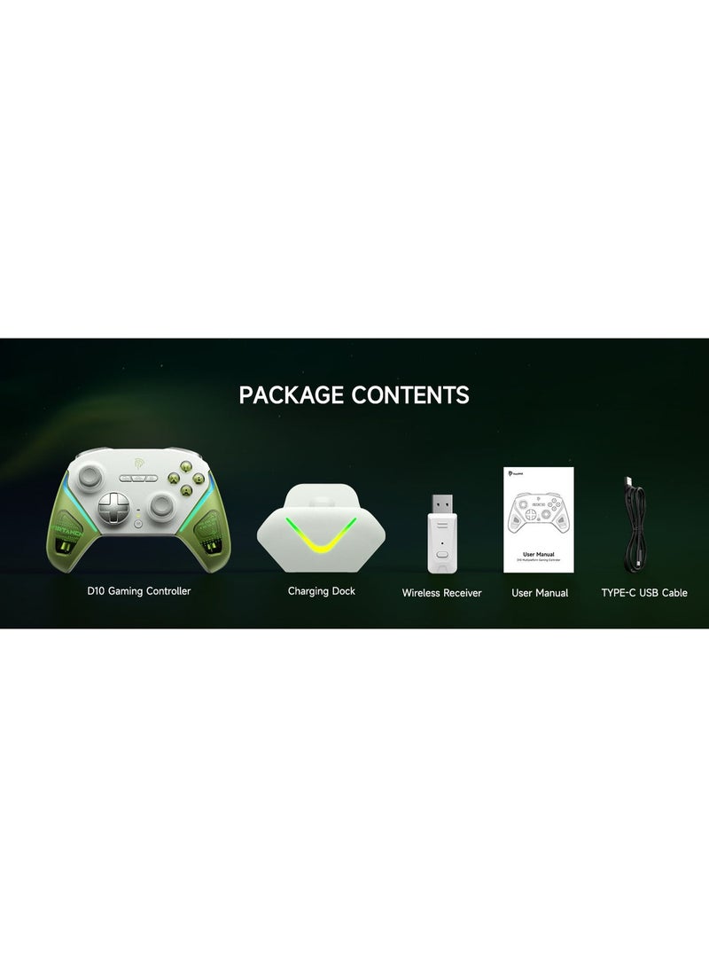 EasySMX Classic Gamepad EasySMX D10 Wireless Gaming Controller with Intelligent Charging Dock for PC/Steam/iPhone/Android/Switch with TMR Joysticks Dual-Mode Triggers Mechanical Keys 1000Hz Polling, RGB Lights 1000mAh Battery - Image 4