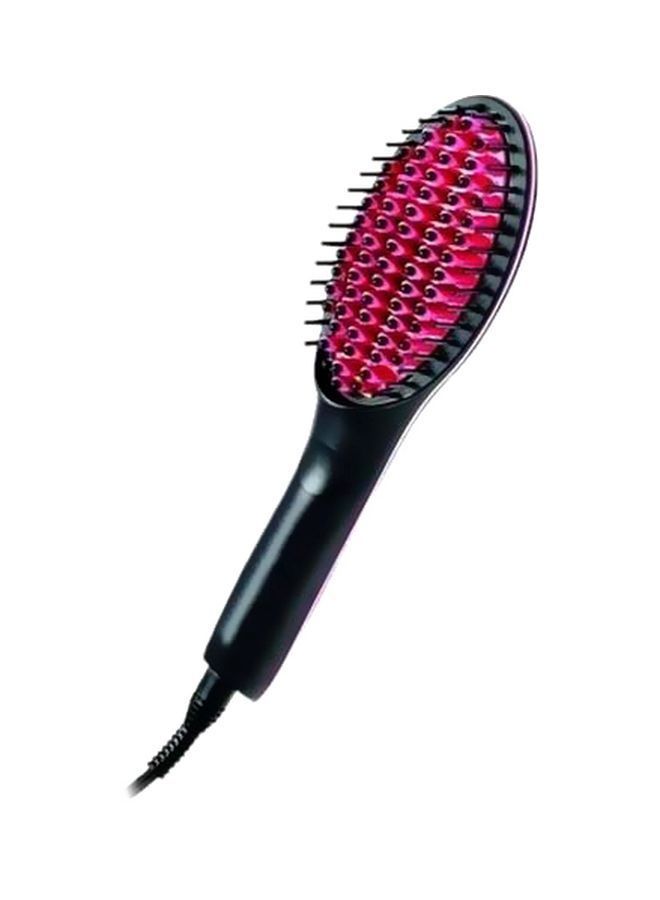 NIBEMINENT Electric Hair Straightening Brush Black/Pink - Image 1