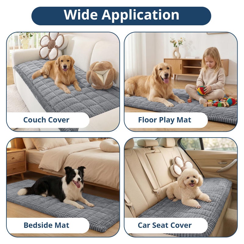OstepDecor Washable Couch Cover for Dogs, Thick Pet Friendly Sofa Covers, Soft Couch Protector, Paw Cart Sofa Slipcovers, Cushion Protector for Leather, Sectional, Loveseat (20" x 24", Blue Grey) - Image 2