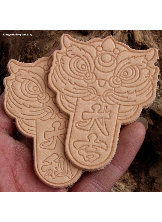 Generic - Primary Color Plant-made Three-dimensional Pendant Pendant For Traveler's Notebook Accessories Real Cowhide Handmade Leather Keychain Material-Color:Apricot Daruma (good Luck) - Image 1