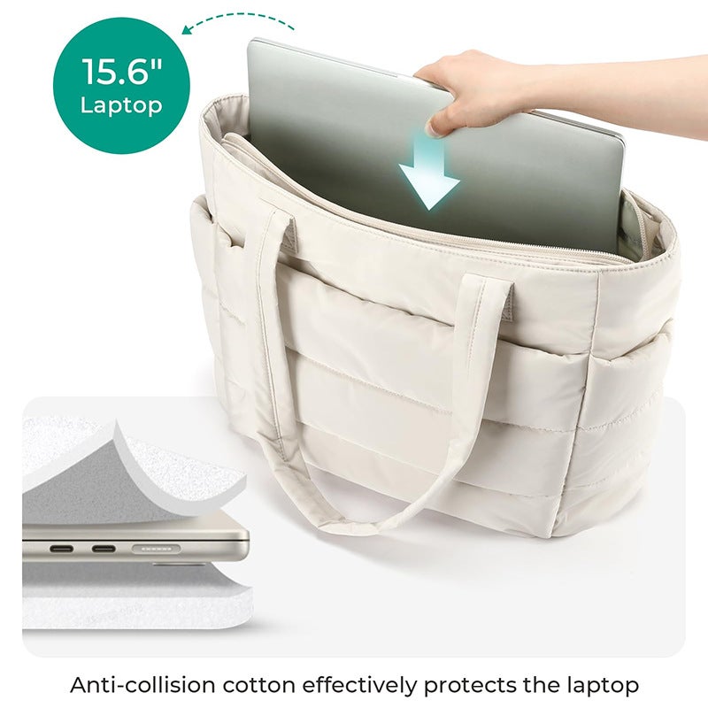 Women's Large Capacity Multi-Compartment Oxford Shoulder Tote Bag - Image 3