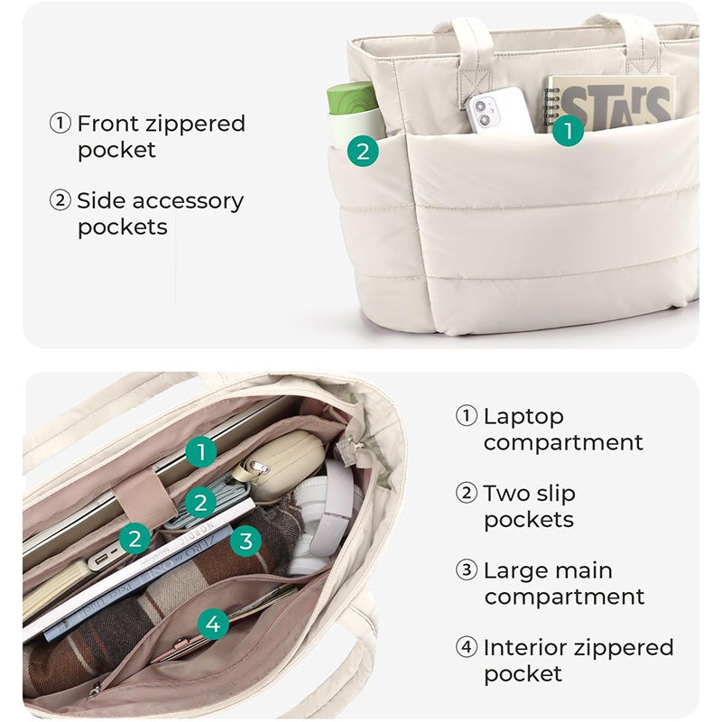 Women's Large Capacity Multi-Compartment Oxford Shoulder Tote Bag - Image 2