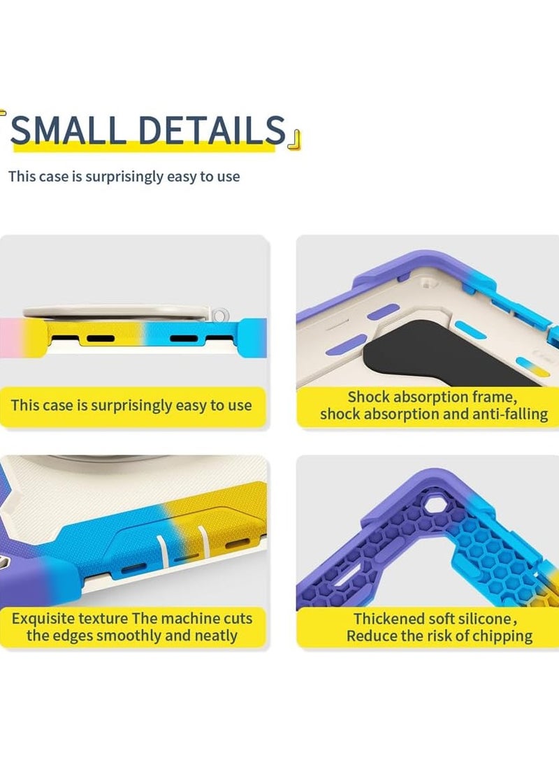 حافظة متوافقة مع  هونور 9 12.1 بوصة ، حافظة مقاومة للصدمات مع حامل قلم رصاص ، مسنده معلق بحلقة كبيرة دوارة للأطفال ، غطاء قوس متعدد الزوايا لوسادة هونور 9 - Image 5