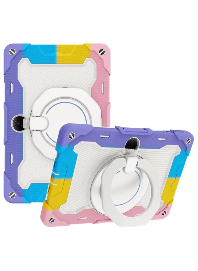 حافظة متوافقة مع  هونور 9 12.1 بوصة ، حافظة مقاومة للصدمات مع حامل قلم رصاص ، مسنده معلق بحلقة كبيرة دوارة للأطفال ، غطاء قوس متعدد الزوايا لوسادة هونور 9 - Image 1