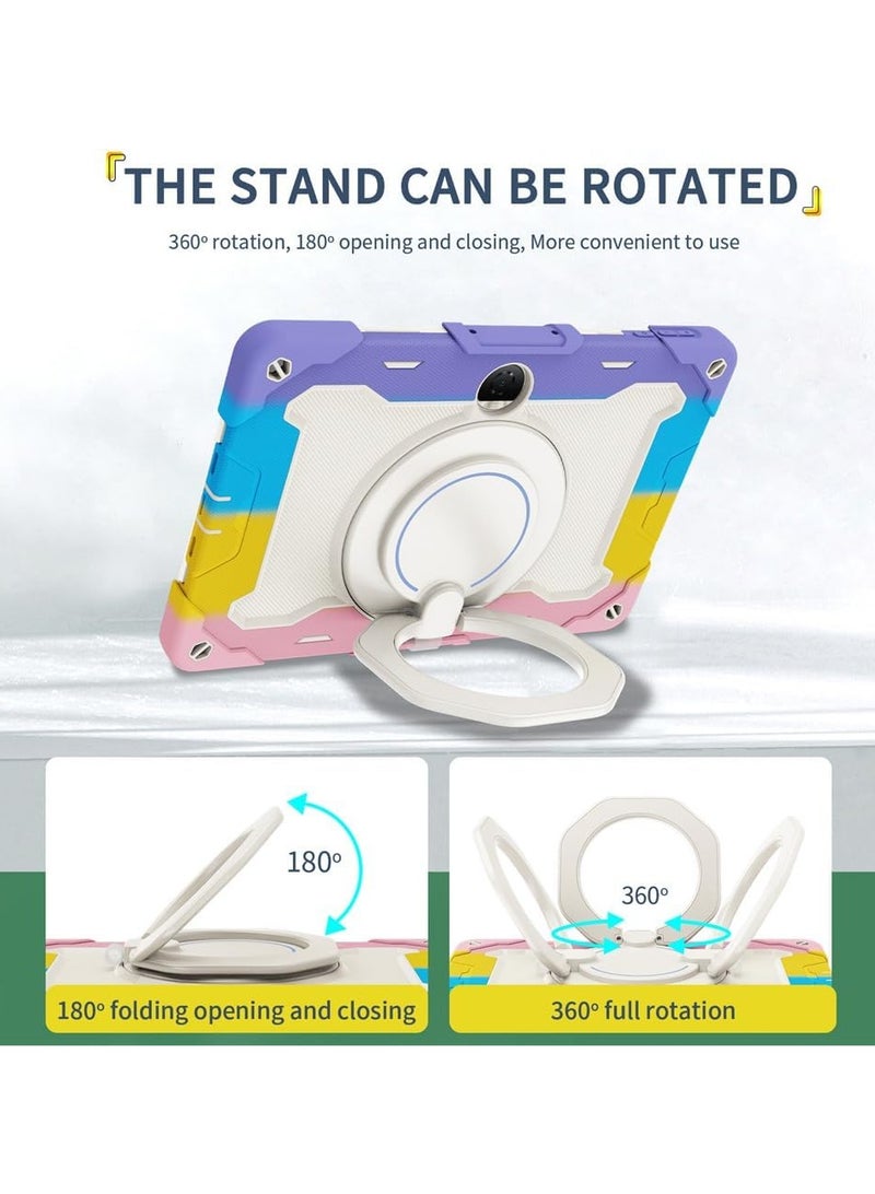حافظة متوافقة مع  هونور 9 12.1 بوصة ، حافظة مقاومة للصدمات مع حامل قلم رصاص ، مسنده معلق بحلقة كبيرة دوارة للأطفال ، غطاء قوس متعدد الزوايا لوسادة هونور 9 - Image 3