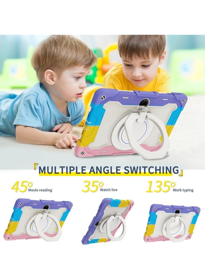 حافظة متوافقة مع  هونور 9 12.1 بوصة ، حافظة مقاومة للصدمات مع حامل قلم رصاص ، مسنده معلق بحلقة كبيرة دوارة للأطفال ، غطاء قوس متعدد الزوايا لوسادة هونور 9 - Image 2
