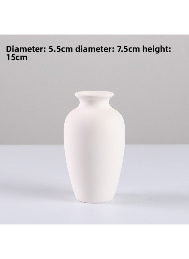 Beauenty Water Extension Painting Material Blank Kindergarten Plain Burning Embryo Parent-child Hand-painted Gypsum White Vase Ceramic Art Non-Color:28-3 White  - Image 1