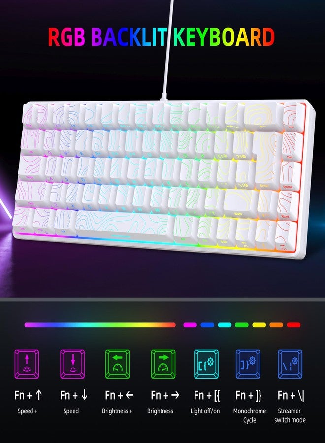 Snpurdiri لوحة مفاتيح الألعاب السلكية Snpurdiri 65%، 68 مفتاحًا بإضاءة خلفية RGB، صغيرة الحجم للغاية، مناسبة لأجهزة الكمبيوتر الشخصية وأجهزة ماك، مثالية للاعبين والكتاب والمسافرين، سهلة الحمل في رحلات العمل، لون أبيض - Image 2