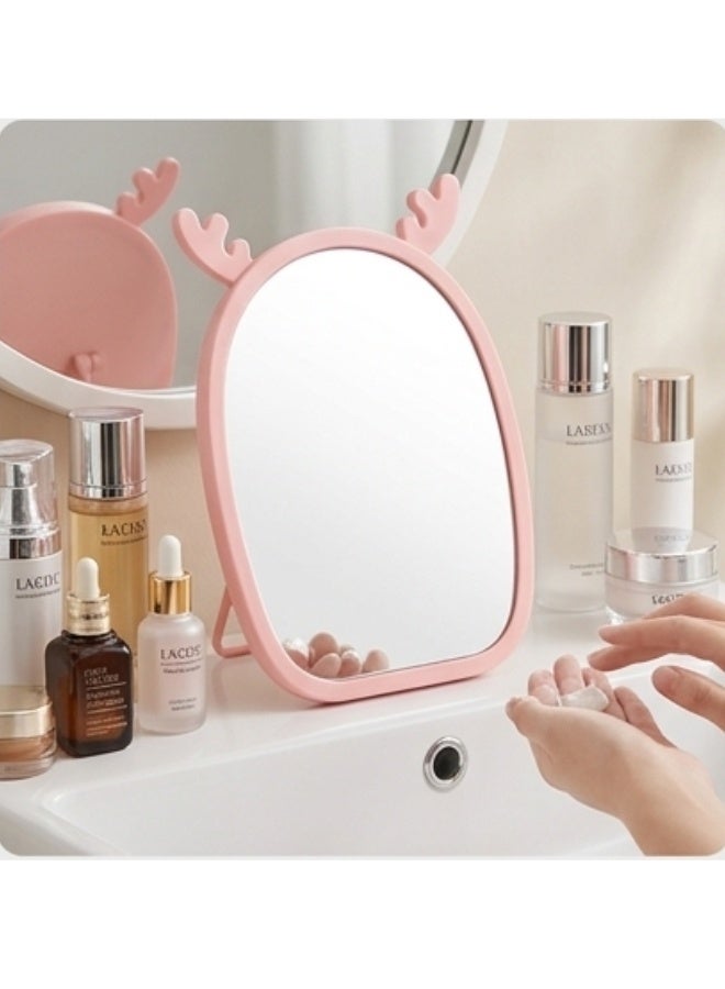 Happy Home Magnifying Makeup Mirror with Adjustable Stand – Cartoon Shaped Vanity Countertop Mirror for Bathroom Dressing Table Barber and Beauty Salon Use – Natural Reflection Cosmetic Mirror for Precise Makeup Skincare Hair Styling Portable and Lightweight Design for Daily Use – 15×13 CM -Simone - Image 3