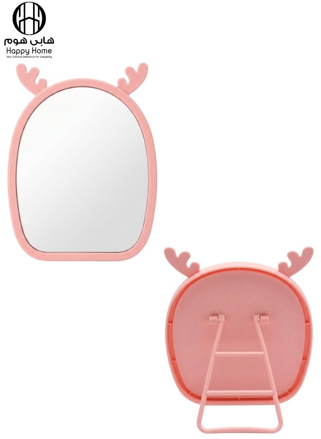 Happy Home Magnifying Makeup Mirror with Adjustable Stand – Cartoon Shaped Vanity Countertop Mirror for Bathroom Dressing Table Barber and Beauty Salon Use – Natural Reflection Cosmetic Mirror for Precise Makeup Skincare Hair Styling Portable and Lightweight Design for Daily Use – 15×13 CM -Simone - Image 5